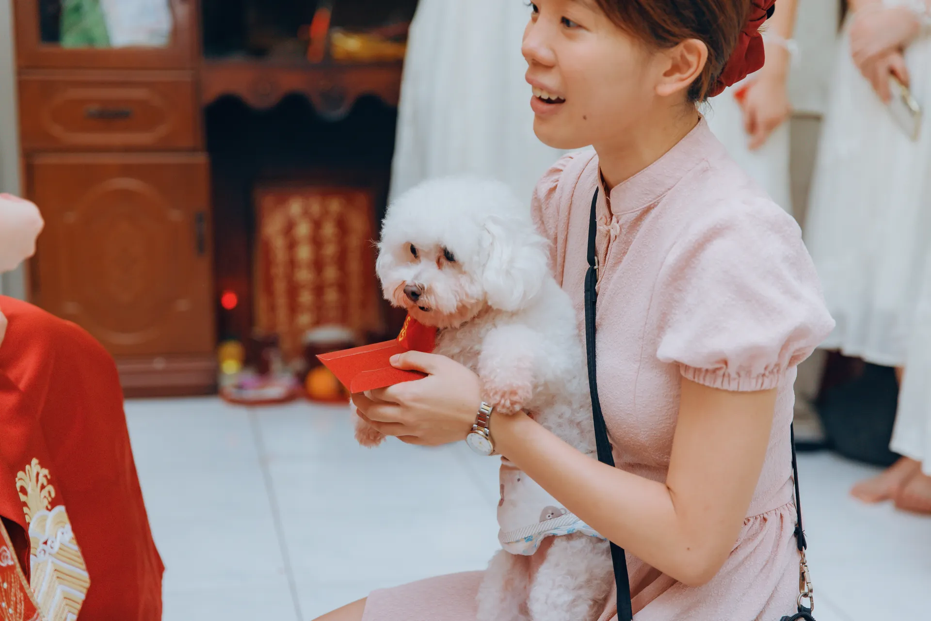 Purple with the Couple's Dog 0